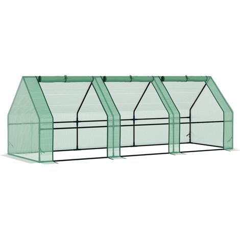 Invernadero de jardín 270 x 90 x 90 cm verde con estructura de acero y lona PE 140 g/m² (1/5)