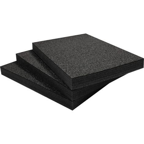 Set of 3 600x420x50mm Cuttable Foam Sheets for Toolboxes and Flight Cases (1/4)
