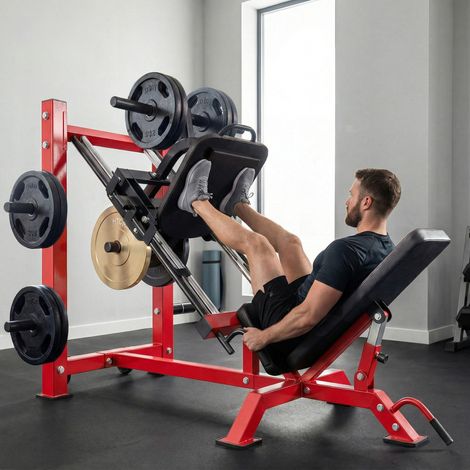Máquina de prensa de piernas con ruedas, máquina de piernas y sentadillas ajustable (1/5)