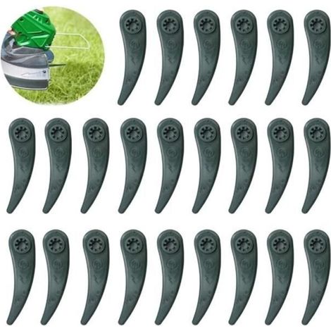 (Grün) Ersatzmesser für Rasenmäher – BOSCH – Durablade – 24er-Pack – Kompatibel mit ART 23-18 LI und ART 26-18 LI