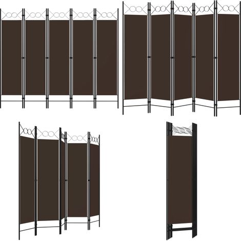 5-tlg. Raumteiler Braun 200 x 180 cm - Raumteiler Braun - Raumteiler 5-teilig (1/5)