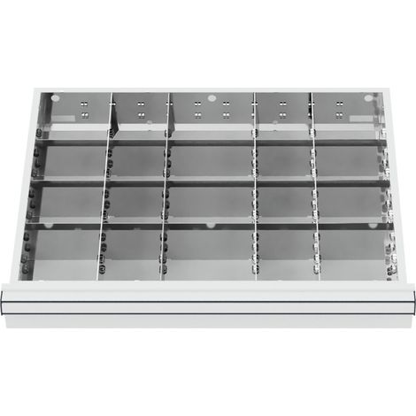 STIER Schubladeneinteilung Metalleinteilung BLH 150/175 mm Innenmaß 600x450 mm 20 Fächer