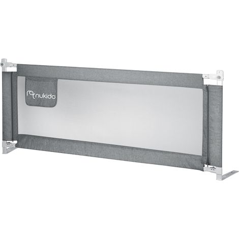 Barrière de lit avec verrou, 200 cm, Nukido NK-227, grise (1/5)