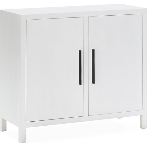 Aparador 100X40X90 Madera Blanco/Metal Negro (1/3)