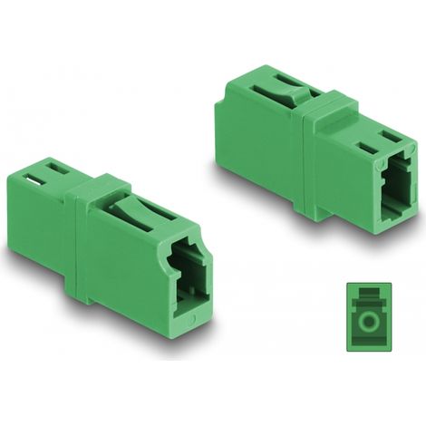Delock Acoplador de fibra Ã³ptica LC Simplex hembra a LC Simplex hembra APC verde