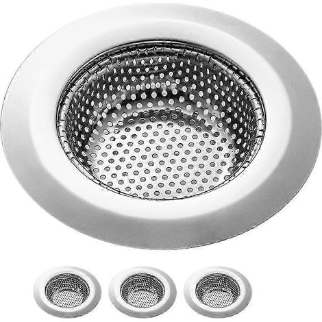 Lot de 4 crépines d'évier avec filtre à cheveux, pour baignoire et lavabo. (1/2)