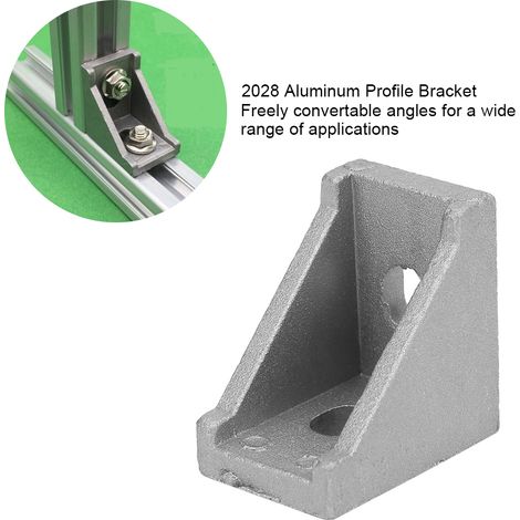 50 équerres en aluminium à angle droit 2 trous type L pour profilé aluminium 2028 (1/5)
