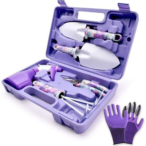 Elegantes Garten-Set für Damen: Handschuhe, Schaufel, Schere + Werkzeug, für Anfänger/Experten.