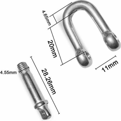 M5 Edelstahlschäkel, gerades Edelstahlarmband (10 Stück) (1/5)