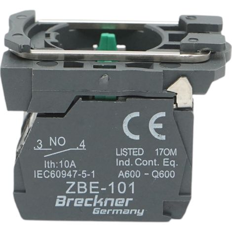 Elemento di blocco contatti ausiliari in plastica 2NO 240V/10A TB5 Breckner Germany (1/4)