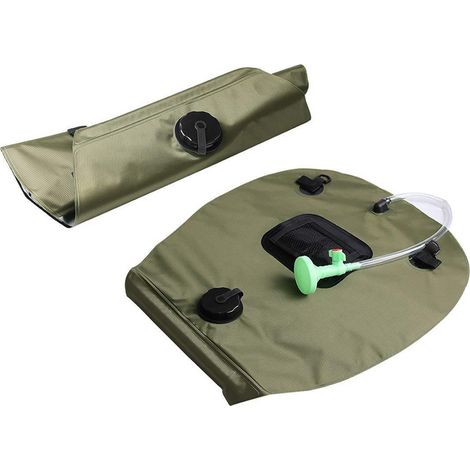 Sac de douche solaire portable 20L, grande capacité pour randonnée et camping, équipement extérieur pratique (1/5)