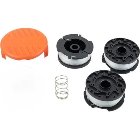 Lot de 3 bobines de fil et couvercle de rechange pour débroussailleuse Black and Decker Cap AF100 GL280, GL301, GL425, GL430, 3 bobines de fil et 1 couvercle de bobine de rechange (1/4)