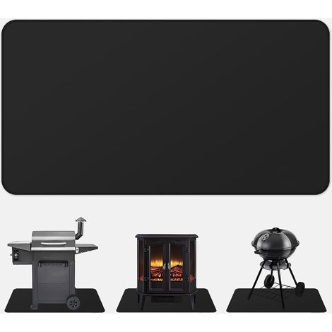 1 Tapis de cheminée, résistant à la chaleur 982,2 °C, antiadhésif, protection sol, pour barbecue gaz et foyer extérieur