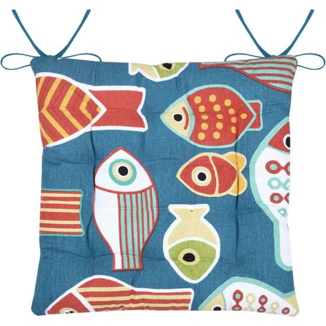 Lot de 4 galettes de chaise COLOR FISH (1/4)