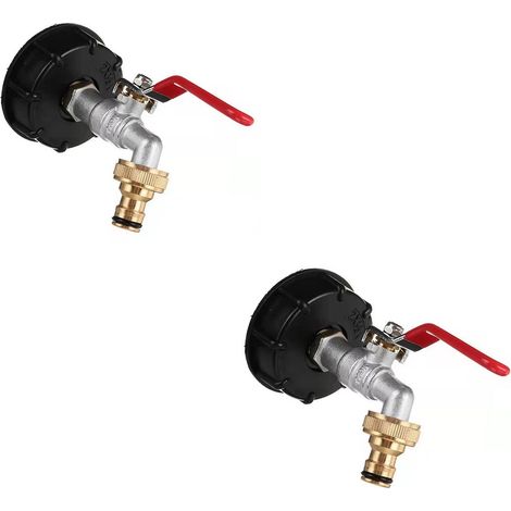 Robinet De Cuve - 1/2 Pouces Filetage - Étanchéité Renforcée - Acier Inoxydable - Pour Cuves IBC Et Réservoirs De Récupération D'eau - Lot De 2 (1/5)