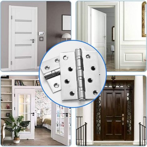 Aougo – Charnière porte lourde en acier inoxydable 304 – 2 pièces – 4 pouces – Charge maximale élevée – Installation facile avec 8 trous de montage