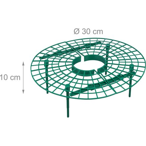 Lote de 10 soportes para plantas de fresa facilitan cosecha abundante jardín 25 x 20 x 10 cm de plástico verde 130015317 (1/4)
