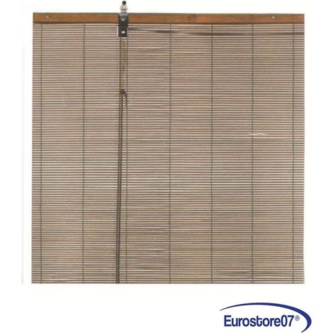tapparella tenda in bamboo  con tiro in midollino marrone --  - cm.100x170h. (1/4)