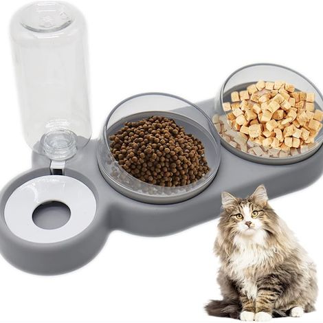 Filiyano-Gamelle 3 en 1 pour chats et chiens, station d'alimentation pour chats et chiens, gamelle inclinée à 15° pour aliments humides et secs ou (1/5)