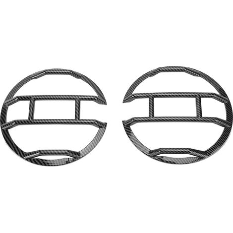 1 Pair Front Headlight Guards Protector Cover Exterior Headlamp Frame Protector Replacement for Bronco 2 4 Door 2021 to 2024 Carbon Fiber Style (1/5)