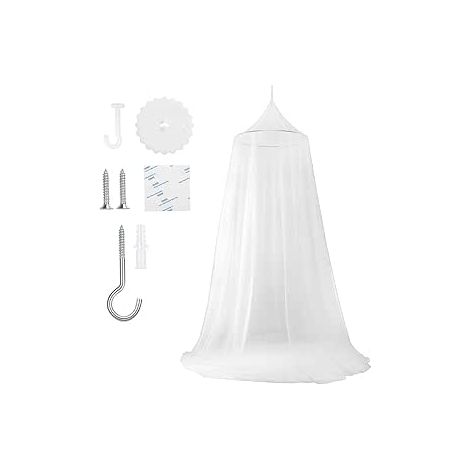 Moustiquaire suspendue pour lit double, lit simple 60 x 250 x 1200 cm, grand ciel de lit, moustiquaire pour la maison, les voyages, l'extérieur (1/4)