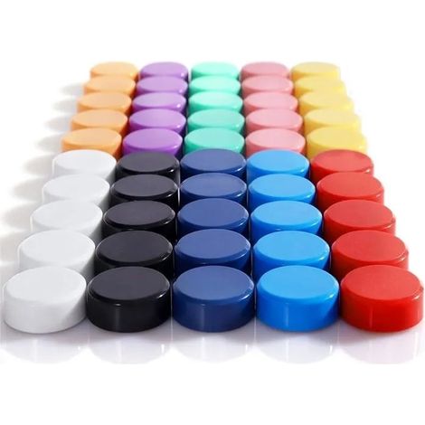 Aimant 50 Pcs Frigo, Aimants Tableau Magnétique Puissants, Mini pour Tableau Blanc, Frigo, Bureau, École, Casiers, 10 Cou - A 50 pcs (1/5)