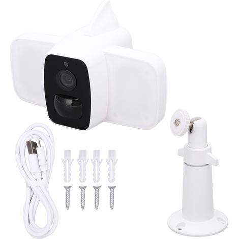 Caméra projecteur sans fil 3MP HD extérieure sécurité IP65 étanche détection PIR vision nocturne audio bidirectionnel (1/5)