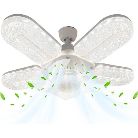 Plafonnier avec ventilateur - lustre silencieux - 3 couleurs dimmable, 30 cm, ventilateur plafond avec télécommande et lumière,Pour salon, chambre, garage, abri, RV, entrepôt, play (1/5)
