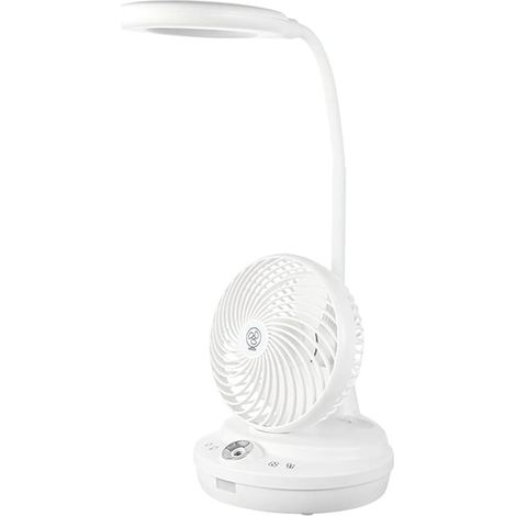 Ventilatore da tavolo 3 in 1, ventilatore nebulizzatore, lampada da tavolo portatile ricaricabile tramite USB, 3 modalità, per esterni, ufficio, viaggi, casa