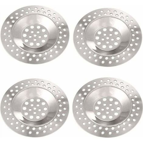[JAMAIS UTILISÉ] Filtre evier inox 4 Pièces Filtre Lavabo de Décharge en Acier Inoxydable Filtre Evier Ccuisine Bouchon Évier de Bonde Avabo pour Cuisine et Salle de Bain de Douche Diamètre 75mm (1/4)