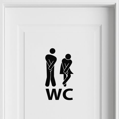 Sticker Mural - WC - 57x106 cm - Noir (1/3)