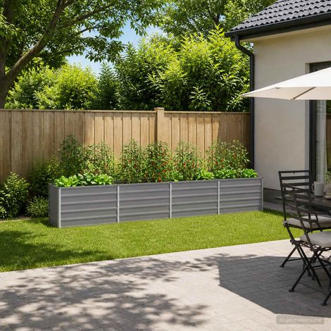 vidaXL Cama de Jardín Elevada Gris 320 x 40 x 55 cm (1/5)
