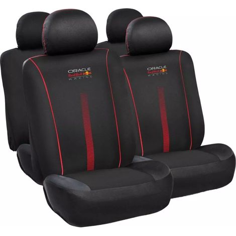 set 4 coprisedile auto redbull "powerbar" nereo e rosso