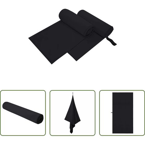 Sporttuch - Sporthandtücher 2 pcs Schwarz 200 x 100 cm (1/5)