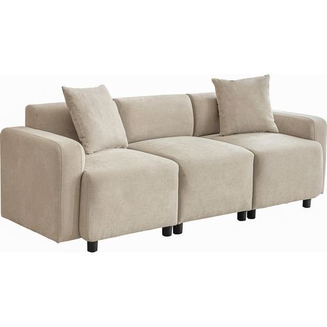 3-Sitzer-Sofa aus beigem Chenille MODENUIT (1/5)