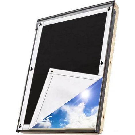 Store Occultant sans Perçage pour Velux M06 et 306-60x93cm. Rideau avec Ventouse. Protection Solaire isolant thermique. Bébé Chambre. Grenier - 60l x 93L cm (1/5)