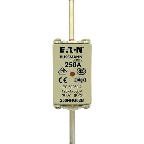 Eaton Sicherungseinsatz, Niederspannung, 160 A, AC 500 V, 120 kA, NH02, gL/gG, IEC, Doppelkennmelder, spannungsführende