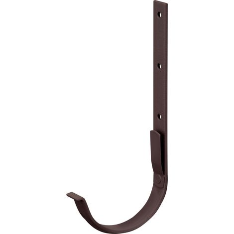 INEFA Dachrinnenhalter halbrund, PVC Rinnenhalter, Dachrinnenzubehör, einfache Steckmontage, Made in Germany - NW100 / 100mm, 1 Stück Dunkelbraun