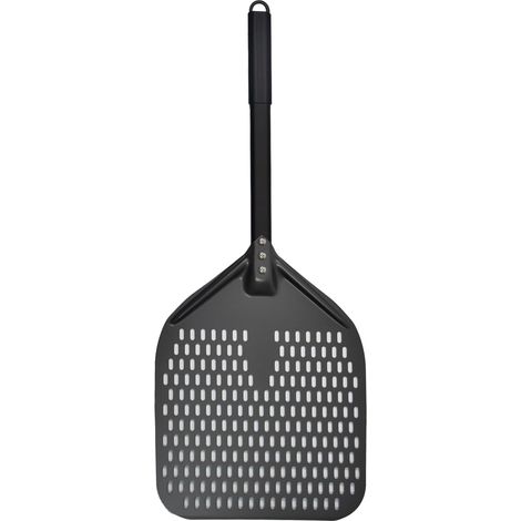 Pelle à pizza en aluminium, 30 cm, couleur noire, surface perforée, revêtement antiadhésif, pour four, pain artisanal et pâtisserie maison.-AquaForge (1/4)