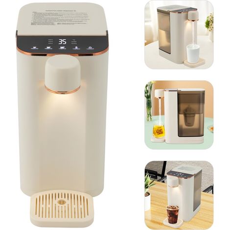 Senderpick – Fontaine d'eau chaude instantanée 3L – 2000W – Réglages de température et volume – Design compact pour bureau