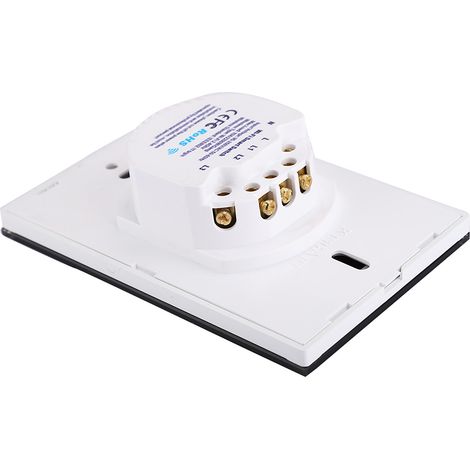 Panneau de commande tactile sans fil Wi-Fi intelligent 1/2/3 voies, norme américaine, contrôle à distance par application (noir) (1/5)