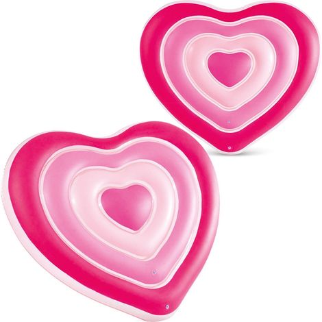 Colchon inflable de playa corazon 155 x 135 cm intex 58727