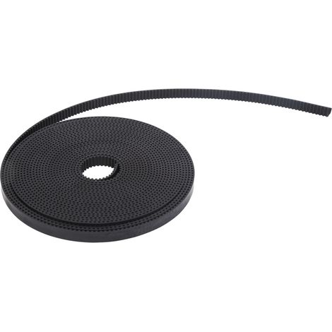 Courroie de distribution PU 2GT-6mm à âme en acier, longueur 5m, pour imprimantes 3D et machines CNC, noire. (1/5)