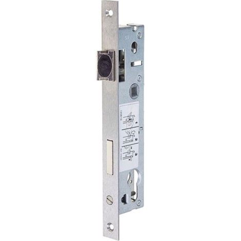 Bricard – Serrure monopoint encastrée 21 mm – Entraxe 92 mm – Coffre 36 mm – Sens d'ouverture réversible – Acier inoxydable pour menuiseries métalliques