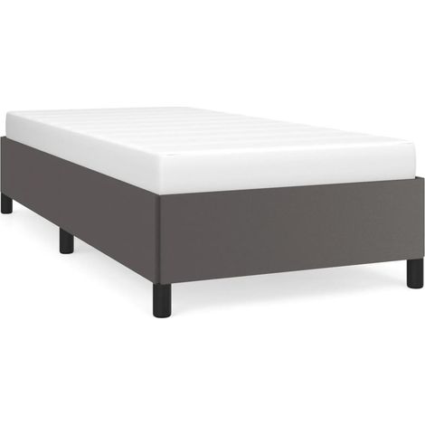 Lit adulte pour 1 personnes, Structure de lit, Assemblage Facile, Gris 80x200 cm Similicuir OIB2863E (1/5)