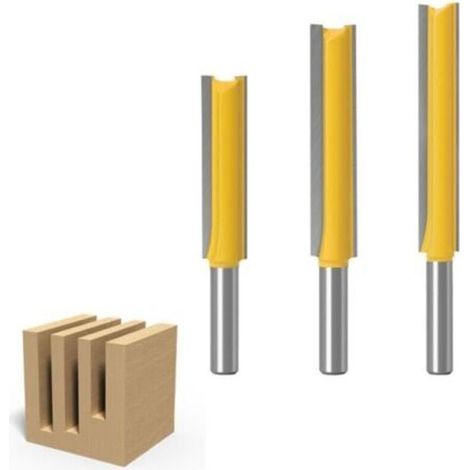 3pcs 8mm Queue Fraises De Fraisage Extra Longues, Fraise À Bois Fraise Extra-Longue Fraise Droite À Bout 8mm X 1/2" X 50.8mm, 8mmx 1/2" X 63mm, 8mmx 1/2" X 76mm (1/5)