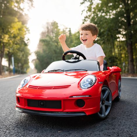 Voiture enfants 3 à 5 ans Licence officielle RUF GT télécommande ceinture sécurité musique - Couleur: Rouge