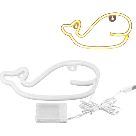 Lumière néon LED baleine forme lampe décorative chambre salon fête anniversaire cadeau lumière chaude