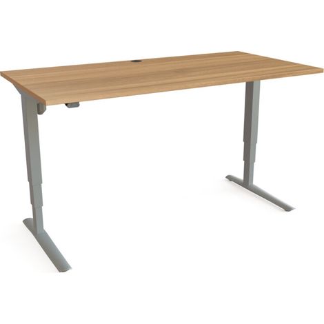 STIER Bureau électrique réglable en hauteur 501-43 160 x 80 cm Noyer (1/3)