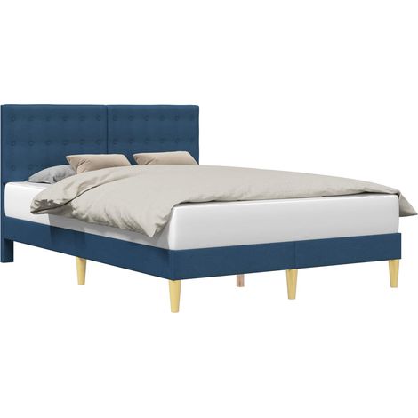 Maison Exclusive - Bettrahmen mit Kopfteil Blau 120 x 200 cm Stof